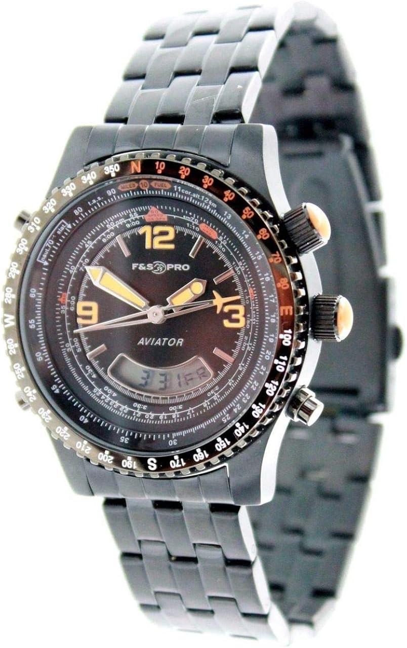 Field & Stream Men's Analog Digital Black Ion Plated