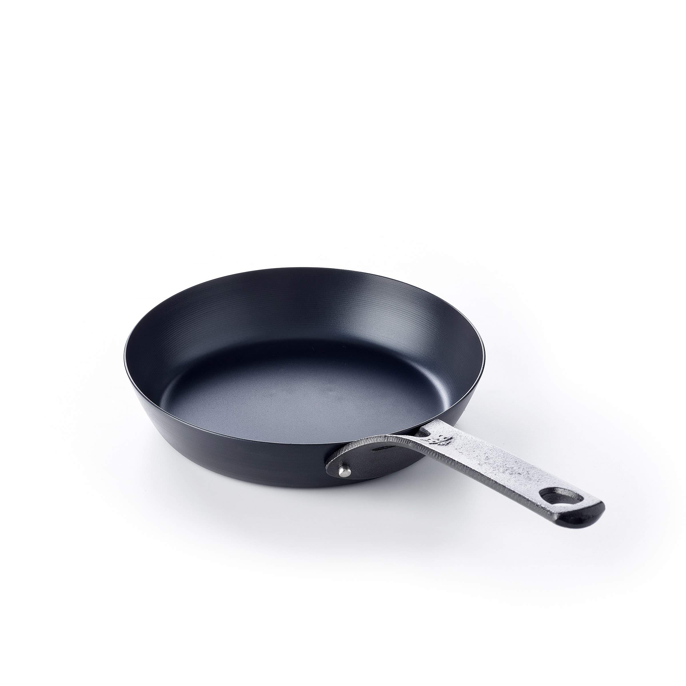 BK Black Steel Pre-Seasoned 20 cm Carbon Steel Frying Pan Skillet, Suitable for Induction, Oven & Broiler Safe up to 350C, Durable and Professional, Black