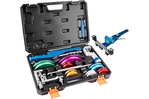 Beaiguna 15PCS Copper Pipe Bender Tool, Tubing Bender Hvac Tools Set for 1/4"-7/8" O.D. Pipes, 90° Forward/Reverse Pipe Tube Bender with 7 Heads, Upgraded Copper Benders Tool for Hvac Air Condition