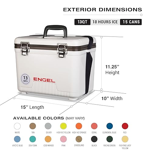 Engel UC13 13 Quart Leak-Proof, Air Tight, Drybox Cooler and Small Hard  Shell Lunchbox for Men and Women in Bl