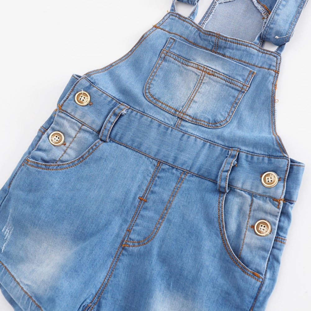 Kidscool Baby & Toddler Girls/Boys Big Bibs Ripped Hole Summer Jeans Shortalls: Clothing