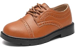 kkdom Boys Dress Oxfords Shoe Classic Lace-up Loafer Flats School Shoes