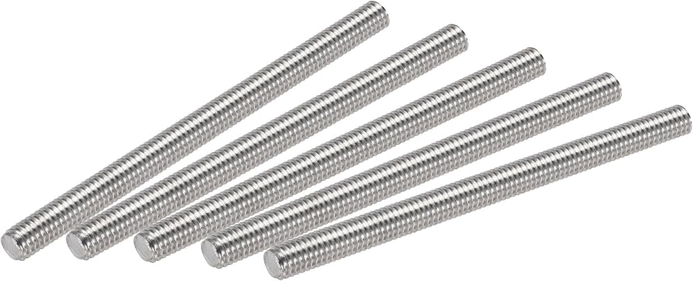 sourcing map M6 x 80mm Fully Threaded Rod 304 Stainless Steel Right Hand 1mm