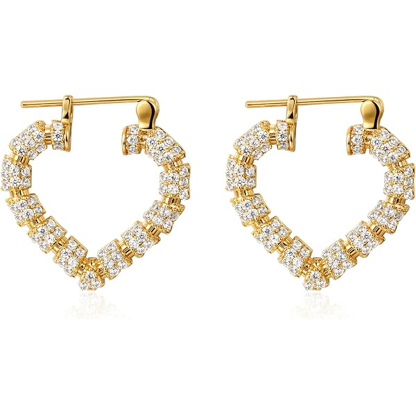 35.0mm Heart-Shaped Bamboo Hoop Earrings in Sterling Silver