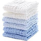 MUKIN Baby Washcloths - Soft Face Cloths for Newborn, Absorbent Bath Wipes, Burp Cloths or Towels, Baby Registry as Shower. P