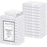 Hand Towels (Pack of 24) White Economy Towels Salon Towels - 100% Cotton Spa Towel– 16 x 27 Inches Highly Absorbable, Facial, Gym, Hair Face Towels Bulk
