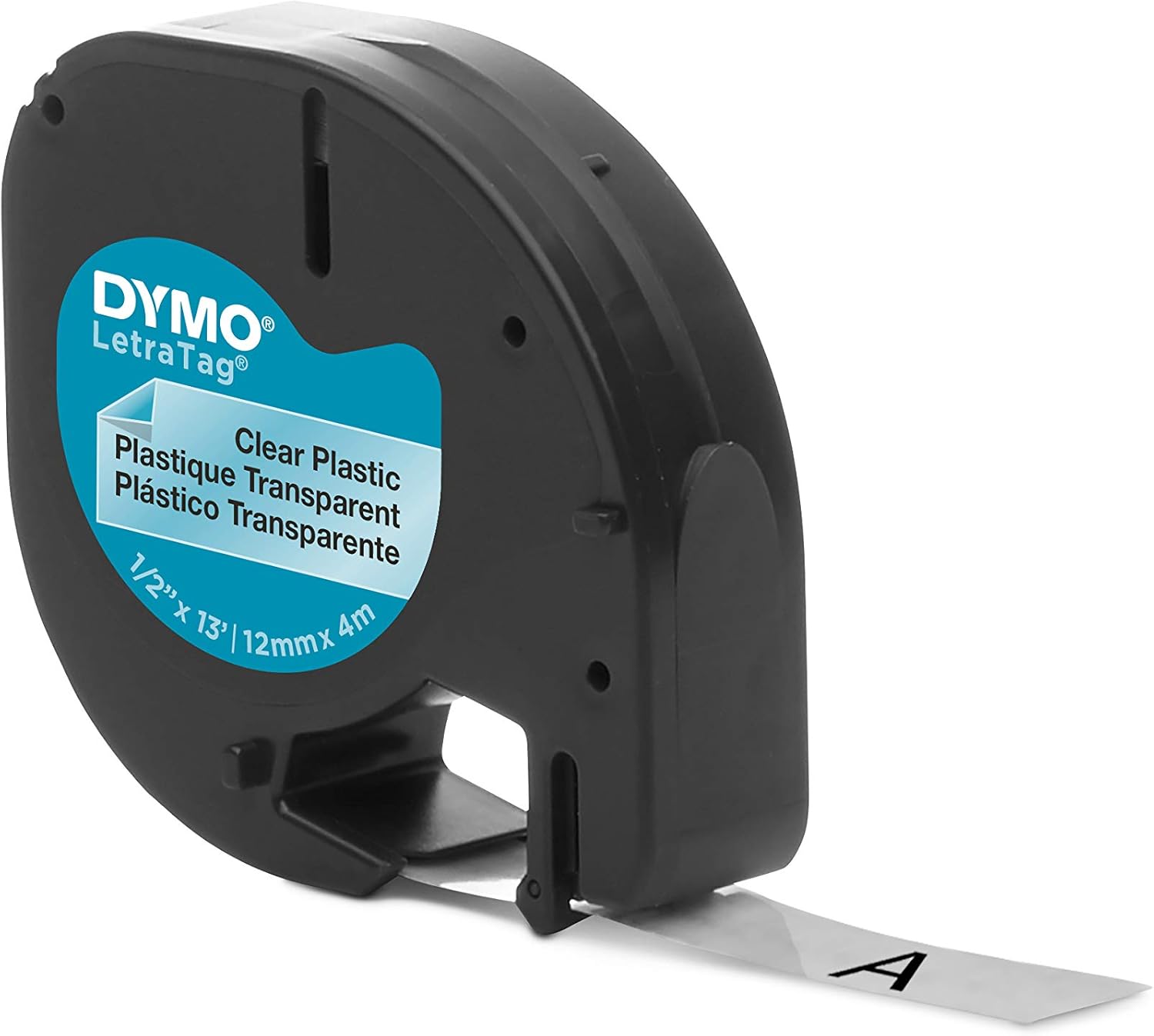 dymo letratag white on black tape