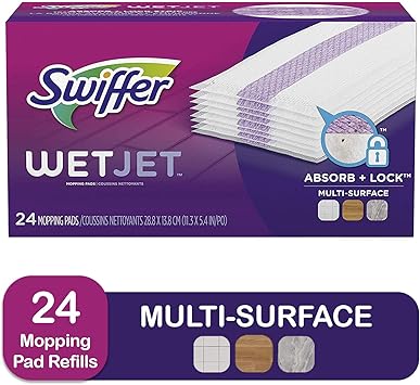 Swiffer Wetjet Hardwood Mop Pad Refills For Floor Mopping And Cleaning All Purpose Multi Surface Floor Cleaning Product 24 Count