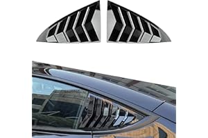 AULESSE Side Window Louvers Compatible with Model 3 2017-2024 Sport Decoration Accessories Air Vent Scoop Louver Window Scoop Louver Cover Glossy Black（Not for Highland）