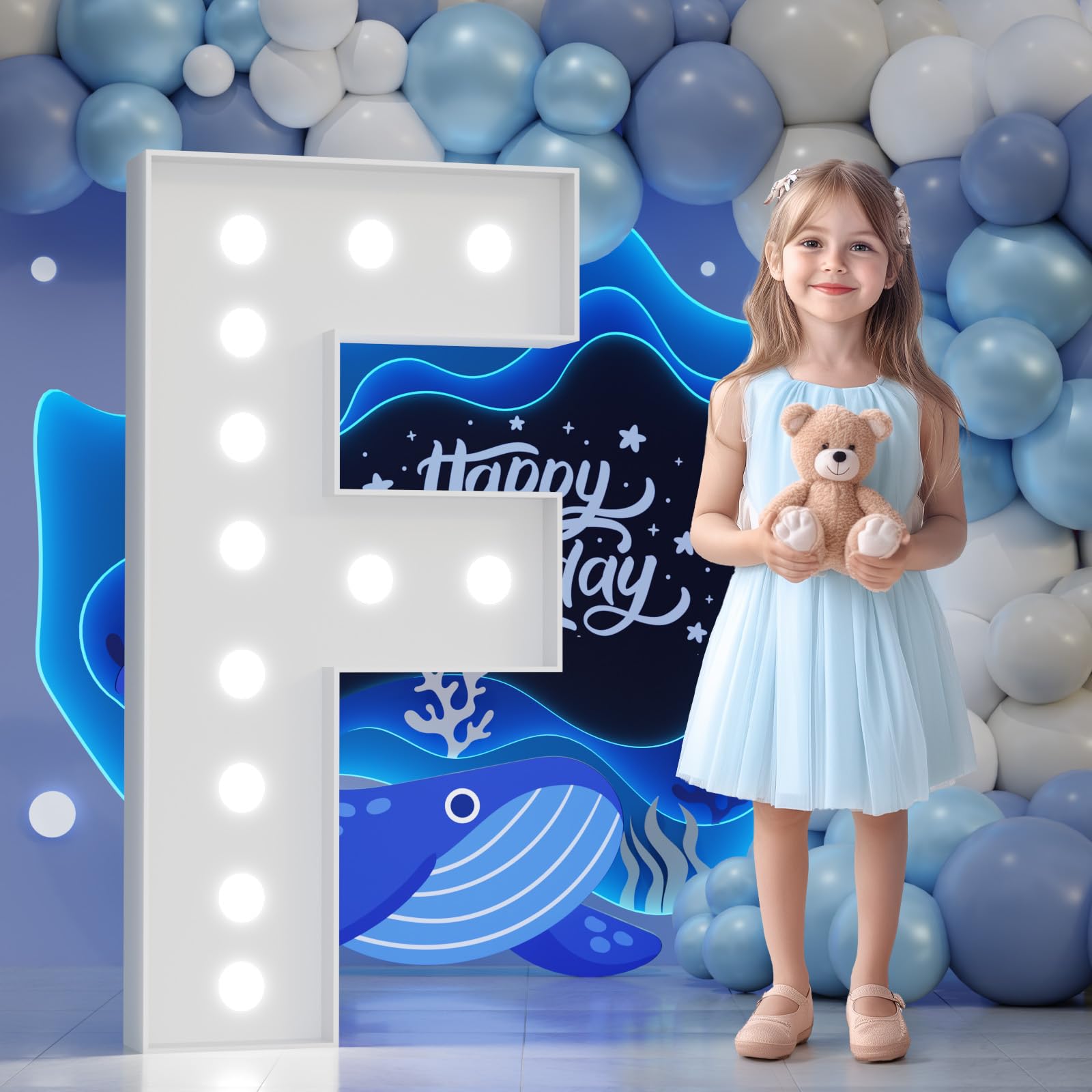 Photo 1 of Big Marquee Light-up Letter Decorations: 4 Feet Tall Large Letters F Marry Me Proposal Baby Shower Alphabet 4FT Sign Graduation Party Wedding Engagement Anniversary HOCO Decor Mosaic Balloon