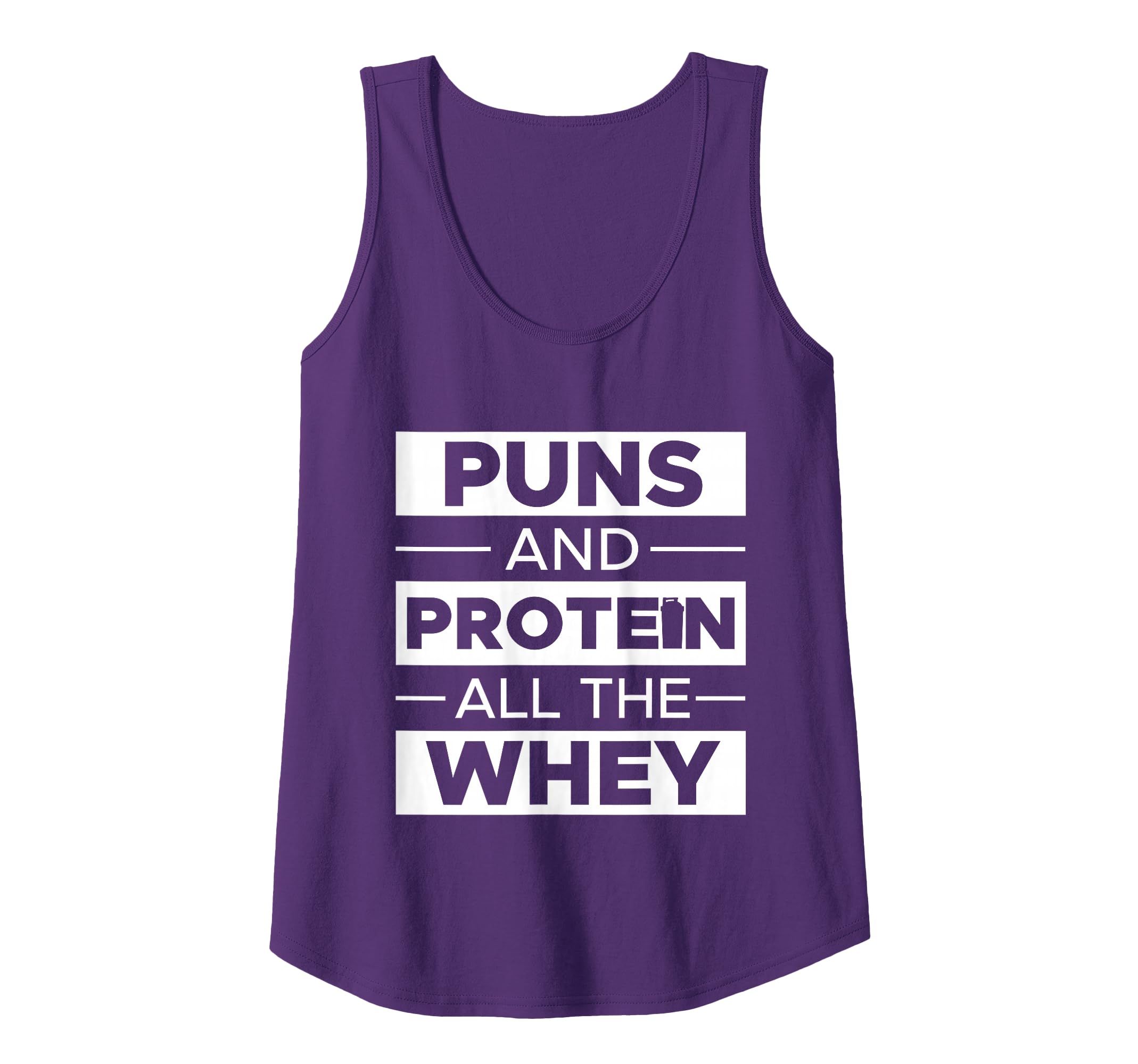 Puns and Protein All the Whey Funny Gym Slogan Tank Top
