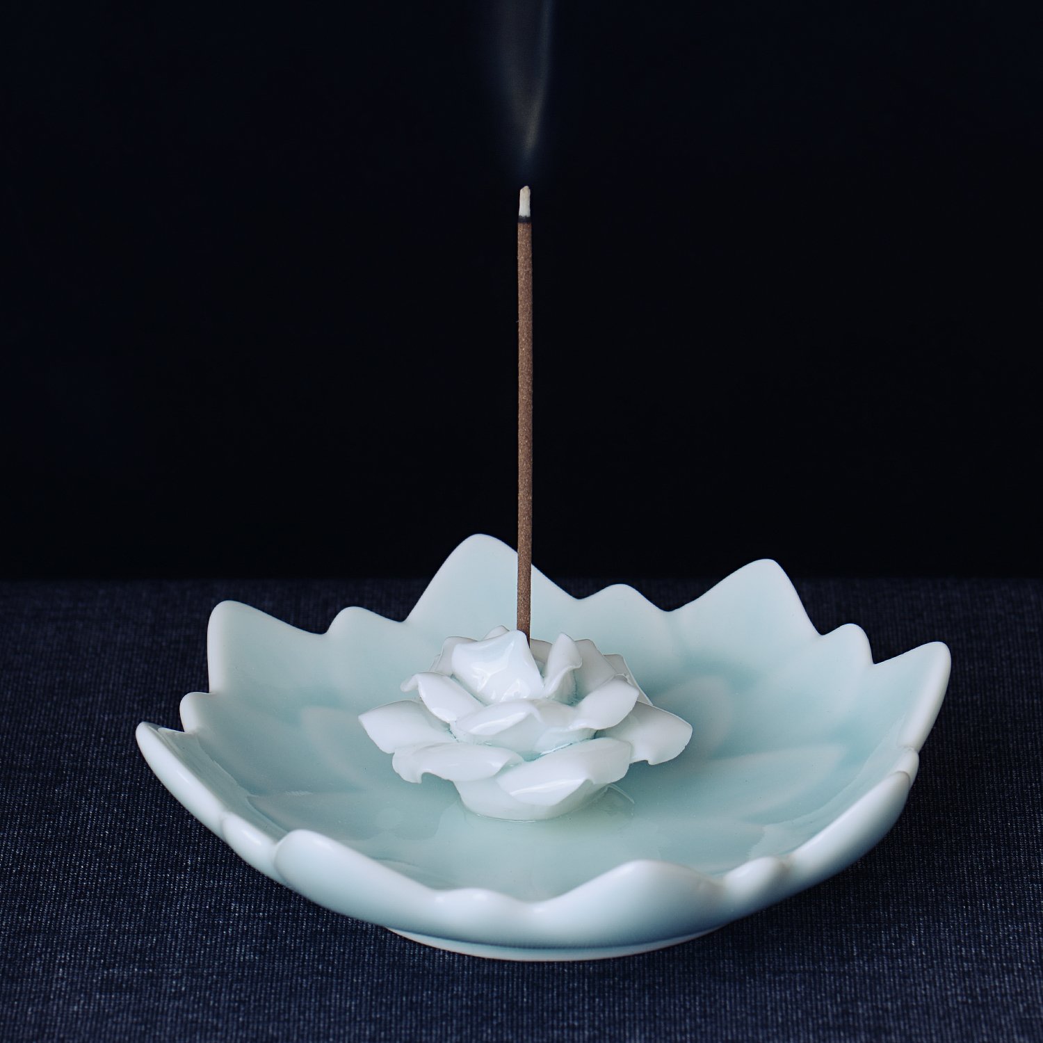 Incense Stick Burner Holder Porcelain Decorative Flower Incense