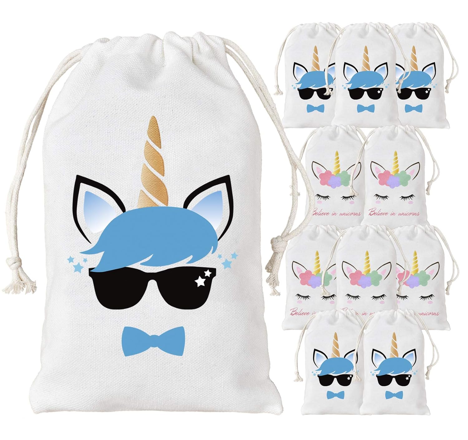 Kreatwow Unicorn Party Favor Bags for Boys Girls Birthday Party