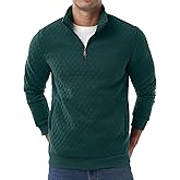 Sailwind Mens Quarter Zip Sweatshirt Long Sleeve Quilted Pullover Casual Mock Neck Polo Sweater