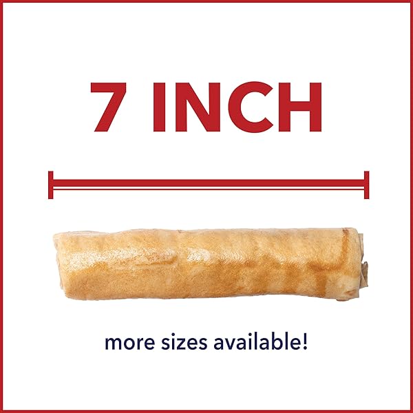 PET FACTORY AMERICAN BEEFHIDE 7″ ROLLS DOG CHEW TREATS – CHICKEN FLAVOR, 4 COUNT/1 PACK