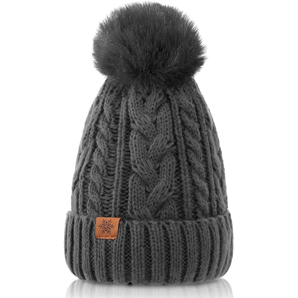 Norla Canada Alpaca Blend Knit Pom Pom Hat O/S NORLA CANADA O/S Hat Alpaca Blend Knit Beanie Pom Pom Gray  main image 3