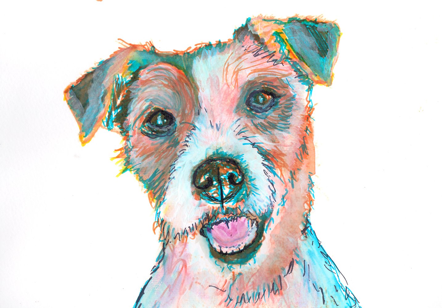 Jack Russell Art Print Long Haired Jack Russell Gift Jrt
