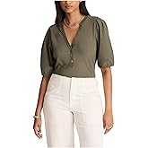 Madewell Womens Mixy V Neck Puff Tee
