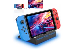 FIVTEK Switch TV Dock Compatible for Nintendo Switch/Switch OLED, Portable Switch Docking Station for TV with 4K HDMI/Type-C Port/USB 3.0 Port, Charging Replacement Stand for Official Switches