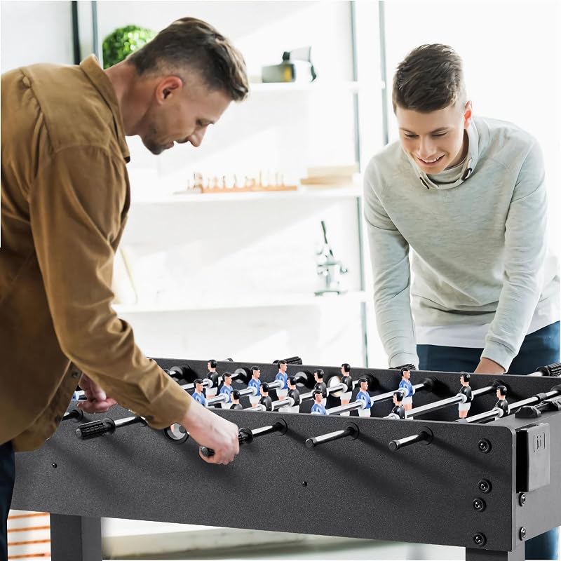 Table de Baby-Foot de Taille Standard de 121,2 cm, Jeu Football de Table Intérieur, Kit Complet avec 2 Balles, Tableau de Score et 2 Porte-gobelets, pour Maison, Famille, Salle de Jeux, Bar