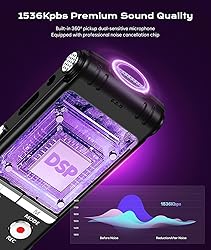 64GB Digital Voice Recorder: ZIPCIDE 4800 Hours