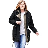 Woman Within Plus Size Colorblocked Taslon Anorak