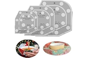 Bowl Cozy Template Cutting Ruler,3Pcs Pattern Template,Quilting Ruler,DIY Craft Stencil Cut On Fold Sewing,Clear Acrylic Wrap