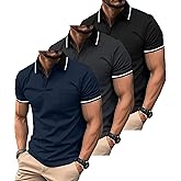 ZITY 3 Pack Men Polo Shirts Short Sleeve with Pocket Sport Wicking Shirts for Men Casual Athletic Collared T-Shirts