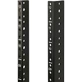Tecmojo 12U Vertical Server Rack Rail Pair Kit DIY Rack Rails Kit, 12-24 Screws Included to Mount Equipment, Black
