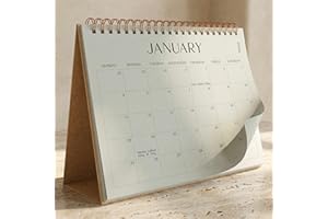 ZICOTO Aesthetic Desk Calendar 2026-2027 - Runs from January 2026 until July 2027 - Beautiful Small 26-27 Flip Desktop Calendar for Easy Organizing