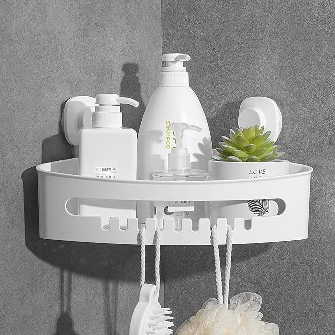 Corner Shower Basket Suction Cup Luxear Bathroom Caddy Wall Mounted