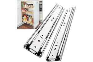 REGUDA Heavy Duty Locking Drawer Slides Full Extension Runners with Lock 12 14 16 18 20 22 24 26 28 30 32 34 36 38 40 Inch Side Mount Ball Bearing Rails Track Glides 150 Lbs (without lock, 36 inch)