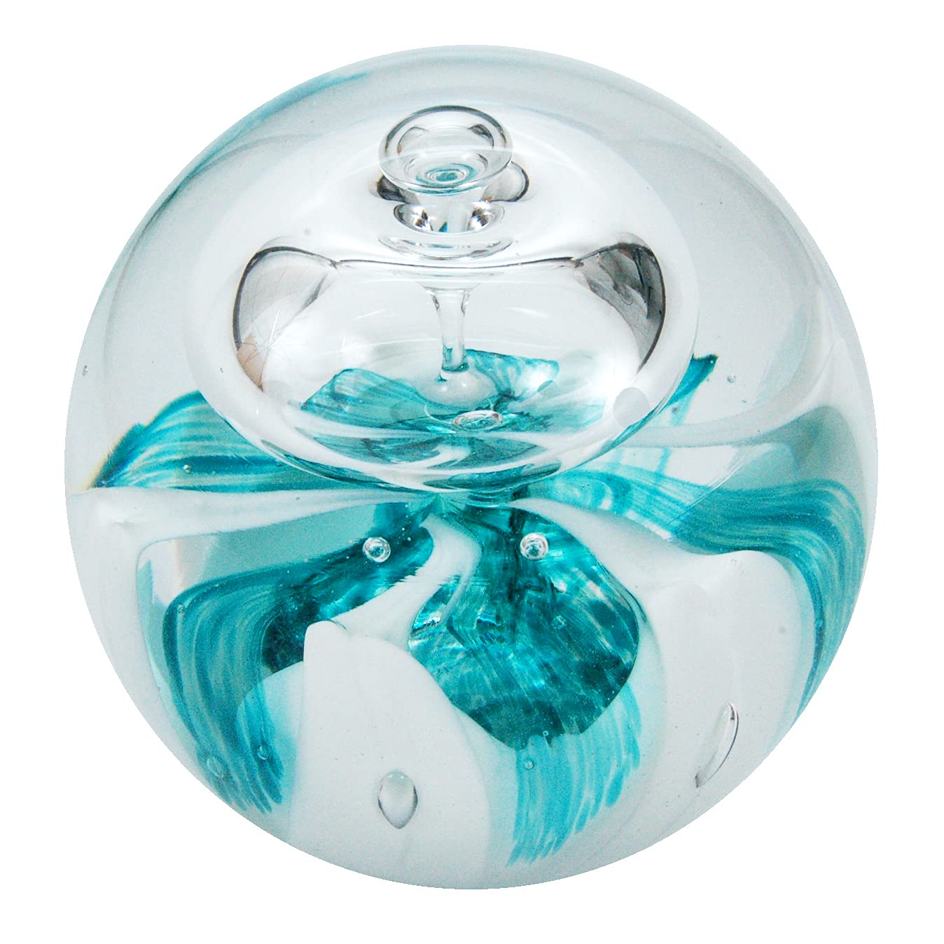 Dreamball Dream Ball Paperweight Glass Ball Handmade in Transparent / Turquoise Approx. 9-10 cm Diameter