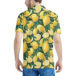 HUGS IDEA Lemon Print Mens Casual Shirts Summer