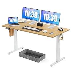 Standing Desk with Drawer, 63 x 24 Inch Home Office