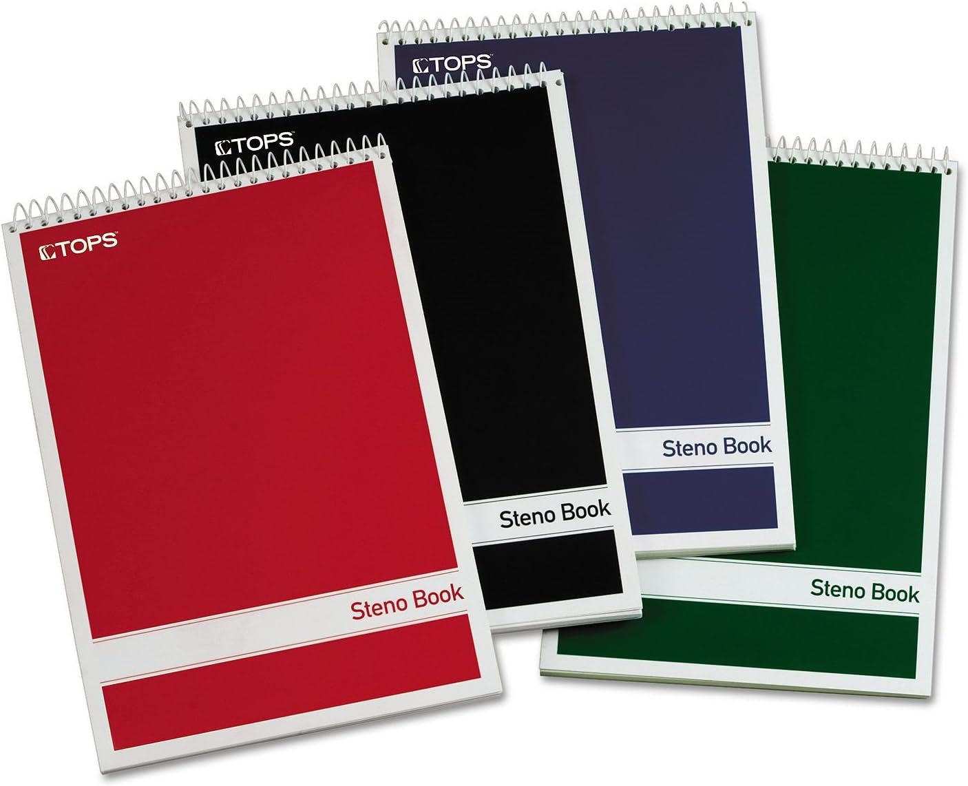 TOPS Steno Book with Assorted Colored Cover, 6 x 9