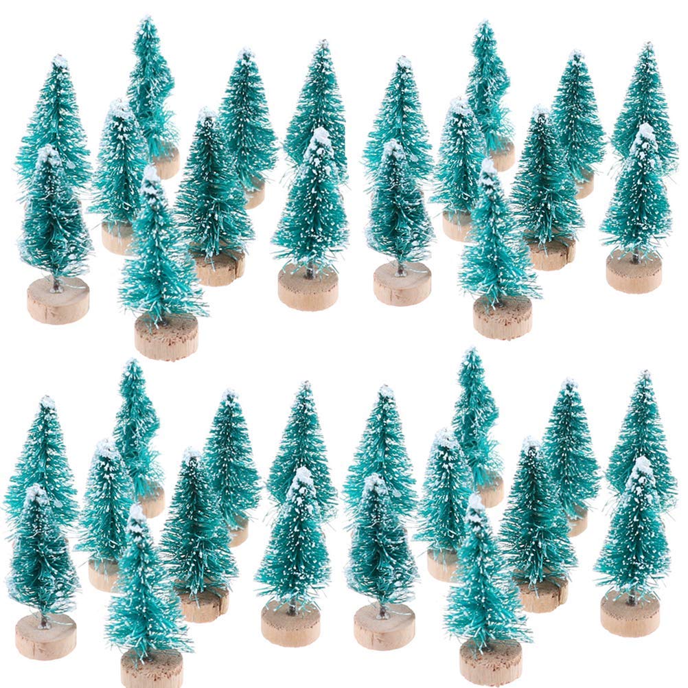 SevenMye 30pcs DIY Mini Christmas Trees Desktop Home Decor Christmas Decoration Gift Pine Needle Christmas Tree
