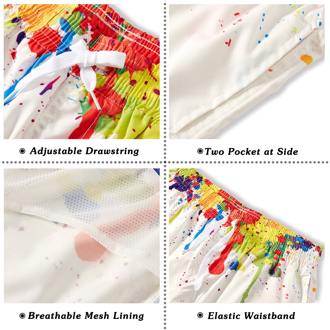 TUONROAD Herren Badeshorts Herren Badeshorts,Spray Painting Druck,Schnell Trockend Boardshorts |Badeshort| Bermuda Shorts |Schwimmhose |Badehosen |Schnelltrocknend |S-XL