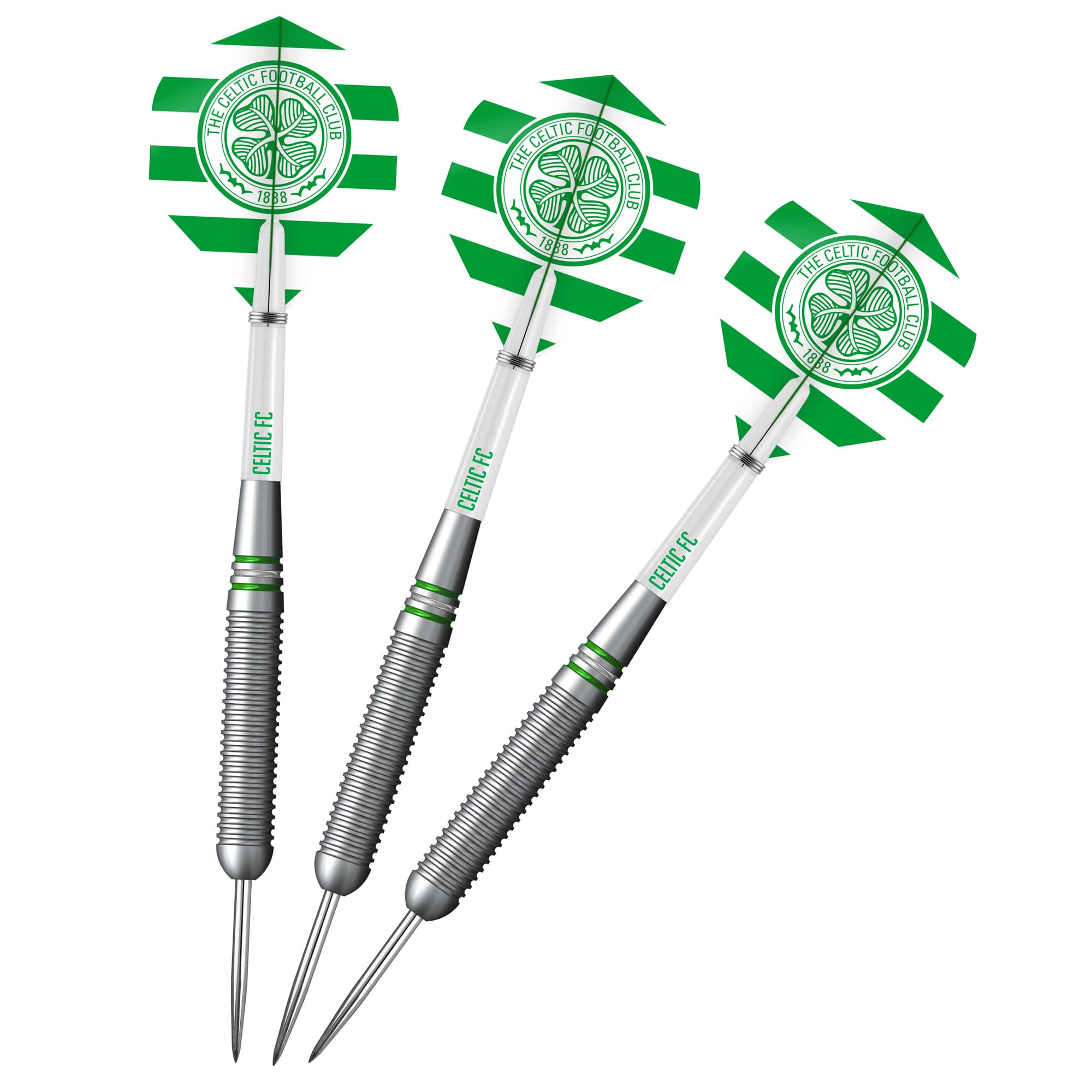 FOCO Officially Licensed Celtic Football Club Bhoys FC Steel Tip Brass Darts, Standard Flights, 22g (D1413)