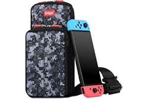 SUNJOYCO Backpack Carrying Travel Bag Fit for Nintendo Switch, Large Capacity Switch Backpack, Sling Crossbody Bag Shoulder Bag, Cute Travel Carrying Case, Chest Gaming Bag Switch Storage Bag for Men