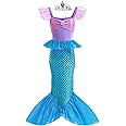 Danvren Princess Dress Up Little Girls Mermaid Costume Toddler Mermaid Dress Halloween Costumes with Crown