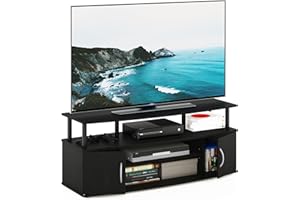 Furinno JAYA Large Entertainment Stand for TV Up to 55 Inch, Blackwood