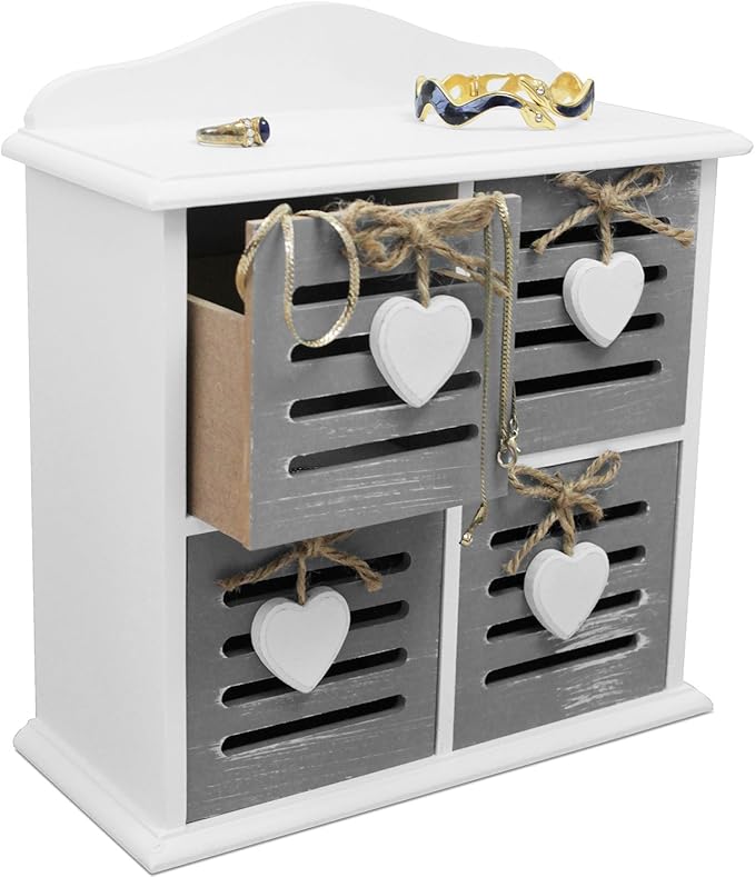 Amazon.de: Lagerräumung - Schrank mit 4 Schubladen Vintage-Look, Holz