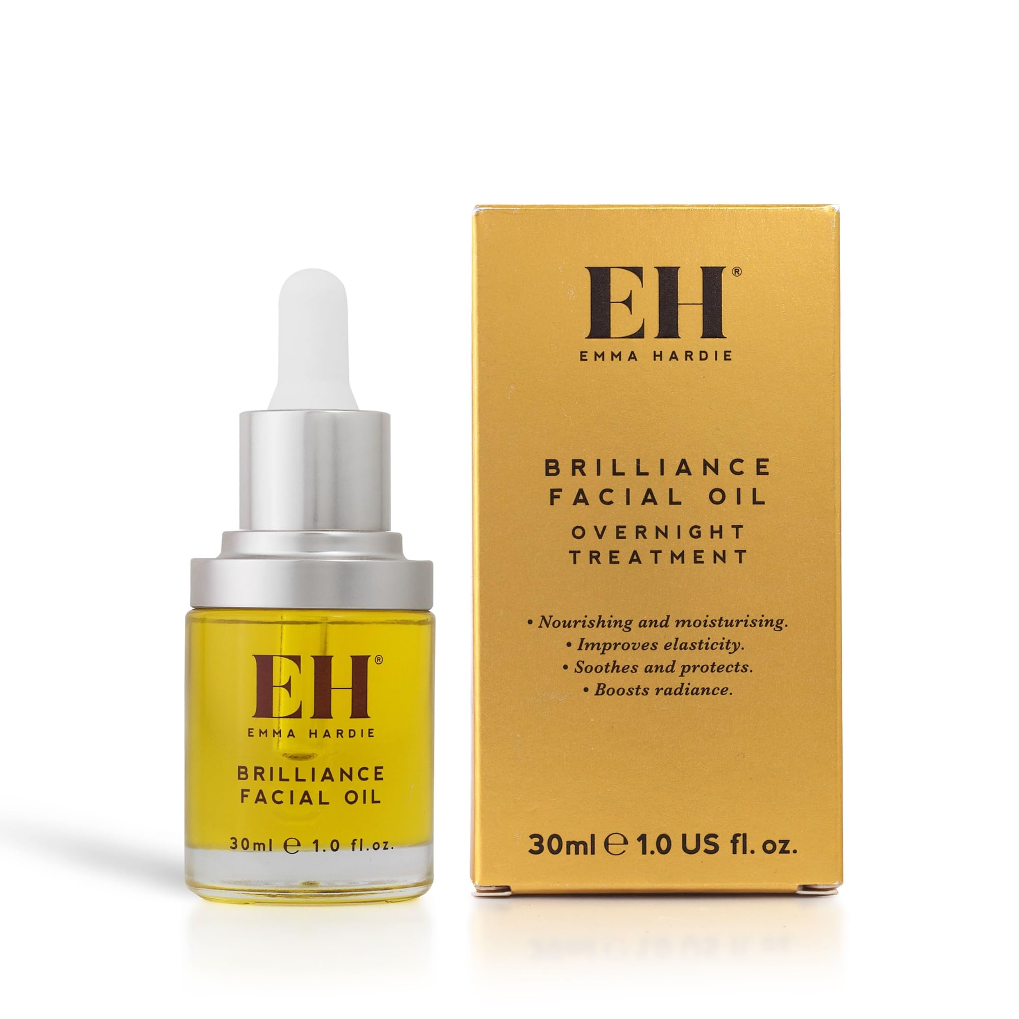 Emma Hardie 30ml Brilliance Facial Oil with Botanical Extract Blend, Use to Hydrate & Revitalise Skin, Promote Glow & Youthful Look & Reduce Wrinkle, Suitable for Sensitive Skin, Vegan & Cruelty Free