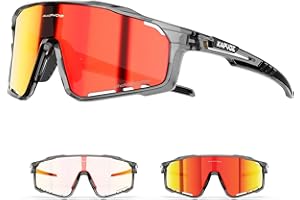 KAPVOE Photochromic Cycling Glasses for Men Women Sports Sunglasses Frame Discoloration HD Bike Glasses K76