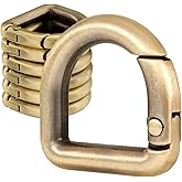 10pcs Metal D Ring Spring Key Hooks Keyring Clip for Keychain Buckle, Backpacks Handbag Purse Hardware, DIY Crafts