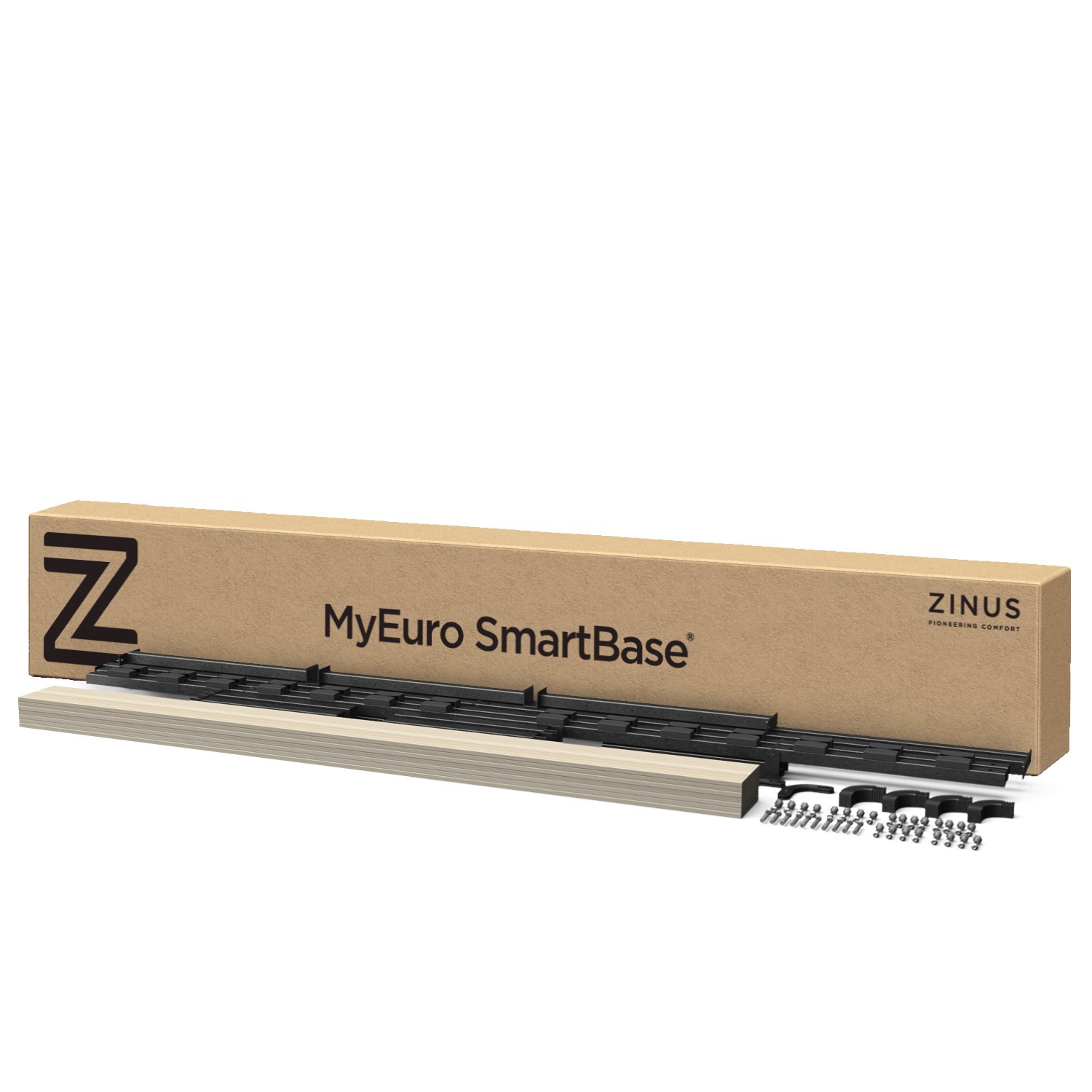 Zinus Sleep Master My Euro Smart Base/Wooden Slats Mattress Foundation, Twin