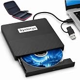 Synteryx External blu ray Drive，USB CD/DVD Drive for Laptops, DVD Burner | Portable External CD/DVD Drive with USB-A &amp; USB-C, CD/DVD Player, Reader &amp; Writer, Compatible with Windows, Mac, Linux &amp; PC
