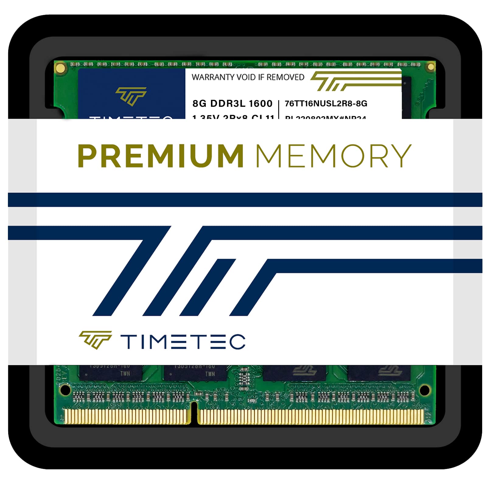 Timetec 16GB KIT(2x8GB) DDR3L / DDR3 1600MHz (DDR3L-1600) PC3L-12800 / PC3-12800 Non-ECC Unbuffered 1.35V/1.5V CL11 2Rx8 Dual Rank 204 Pin SODIMM Laptop Notebook PC Computer Memory RAM Module Upgrade