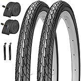 SIMEIQI 2 Pack 20"/ 24" / 26"x1.75" Bike Tires and Inner Tubes 20"/24"/26&ldquo;x1.5/1.75&rdquo;/1.95&ldquo; with 32mm AV Valves Replacement Tire for Hybrid Road City Commuter Bicycles Urban